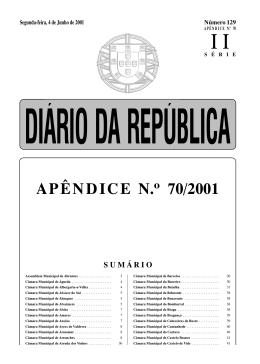 APÊNDICE N. 70/2001 - Câmara Municipal de Oliveira de Frades