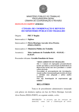 Processo PGT/CCR/nº 6930/2014 - Ministério Público do Trabalho