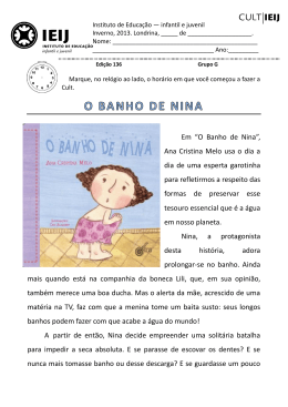 Em “O Banho de Nina”, Ana Cristina Melo usa o dia a dia de uma