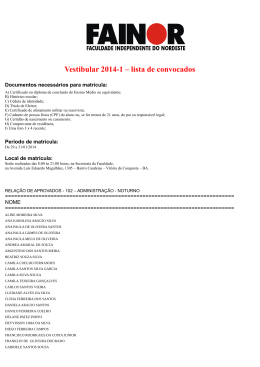 Vestibular 2014-1 – lista de convocados