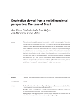 Deprivation viewed from a multidimensional perspective: The case