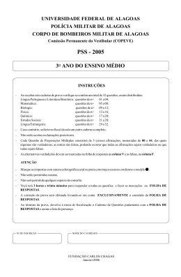 Prova PSS 3 - Geral - Copeve - Universidade Federal de Alagoas
