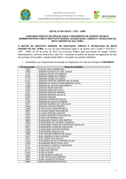 1 EDITAL Nº 001.4/2013 – CCP – IFMS CONCURSO PÚBLICO DE