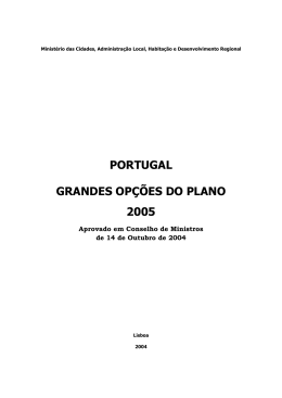 portugal grandes opções do plano 2005