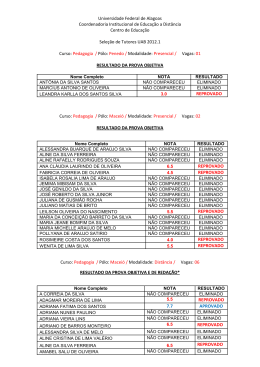 Resultado Geral de Pedagogia - Universidade Federal de Alagoas