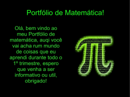 Portfólio de Matemática!