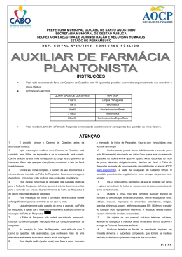 ED33 AUXILIAR DE FARMACIA PLANTONISTA