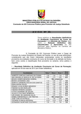 A V I S O   Nº 35 - Ministério Público da Paraíba
