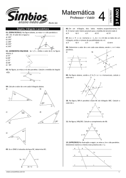 Ângulos, triângulos e paralelismo