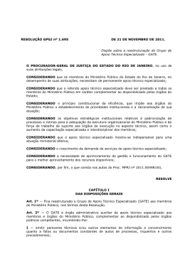 Resolução GPGJ nº 1.695, de 21 de Novembro de 2011