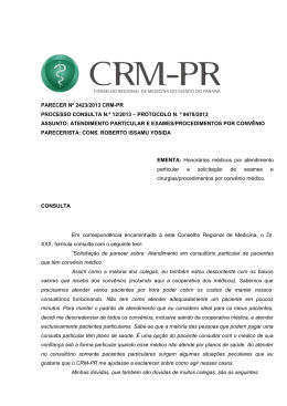 PARECER Nº 2423/2013 CRM-PR PROCESSO CONSULTA N.º 12