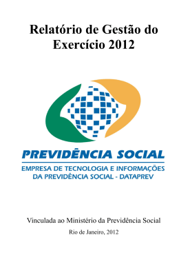 Relatório de Gestão do Exercício 2012