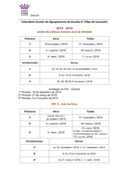 Calendário Oficial - Agrupamento de Escolas D. FIlipa de Lencastre