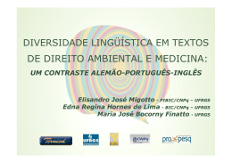 Diversidade Lingüística em Textos de Direito Ambiental e Medicina