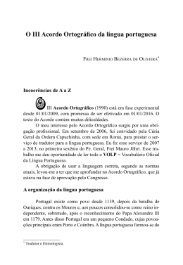 O III Acordo Ortográfico da língua portuguesa