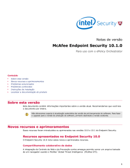 McAfee Endpoint Security 10.1.0 Notas de versão Para uso com o