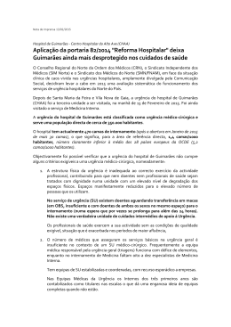 Aplicação da portaria 82/2014 "Reforma Hospitalar" deixa