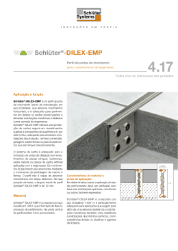 Schlüter ® -DILEX-EMP | Folha com as indicações dos produtos