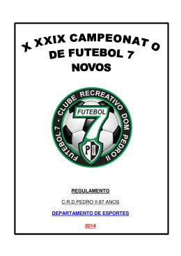 de futebol society regulamento - Clube Recreativo Dom Pedro II