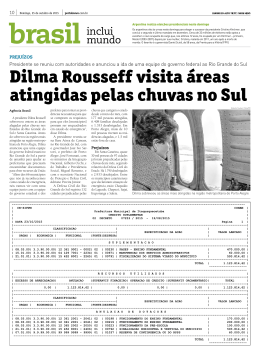 Dilma Rousseff visita áreas atingidas pelas chuvas no Sul