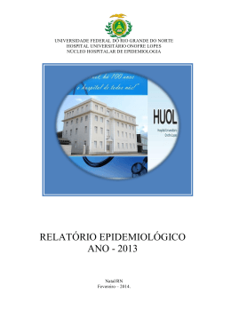 RELATÓRIO EPIDEMIOLÓGICO ANO - 2013