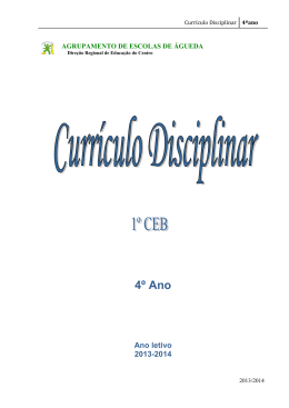 Curriculo Disciplinar - 4º Ano - 2013-2014