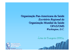 Organização Pan-Americana da Saúde Escritório Regional da
