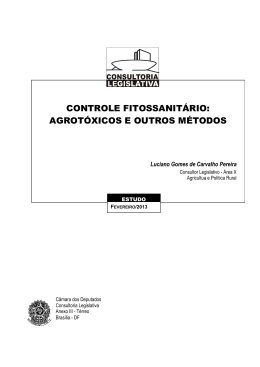 controle fitossanitário: agrotóxicos e outros métodos