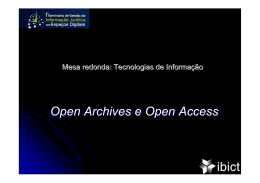 Open Archives e Open Access