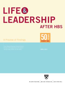 Life and Leadership After HBS survey