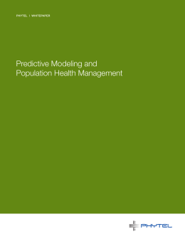 Predictive Modeling and Population Health Management