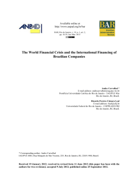 The World Financial Crisis and the International Financing