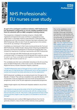 NHS Professionals: EU nurses case study