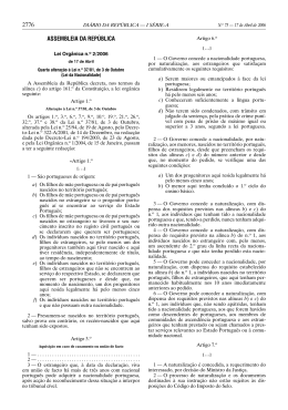 Lei Orgânica n.º 2/2006 - Portal das Comunidades Portuguesas