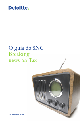 O guia do SNC Breaking news on Tax