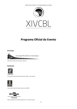 Programação - Associação Brasileira de Limnologia