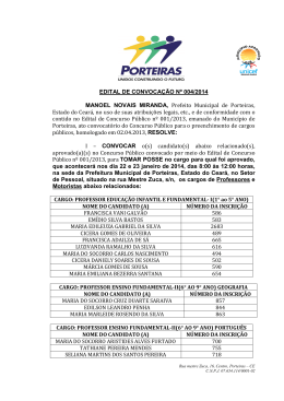 EDITAL DE CONVOCAÇÃO Nº 004/2014 - Porteiras - CE