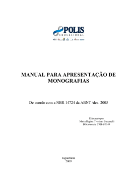 Manual para apresentação de monografias