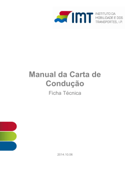 Manual da Carta de Condução - Ficha Técnica