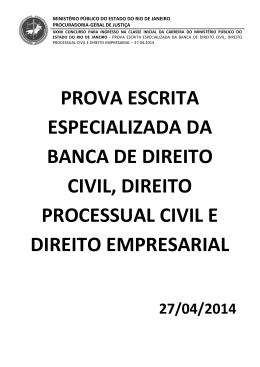Prova escrita especializada de Direito Civil, Processual Civil e