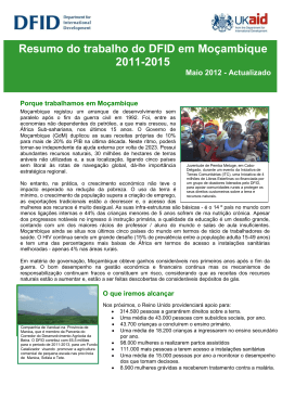 Summary of DFID`s work in Mozambique 2011