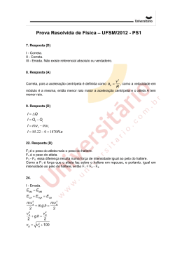 Prova Resolvida de Física da UFSM/2012
