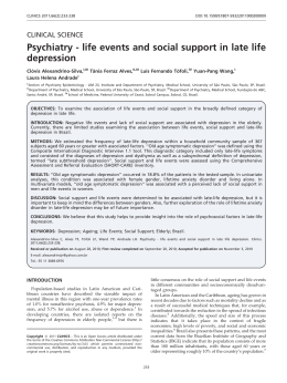 Psychiatry - life events and social support in late life depression