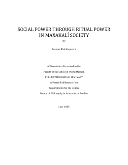 social power through ritual power in maxakalí society