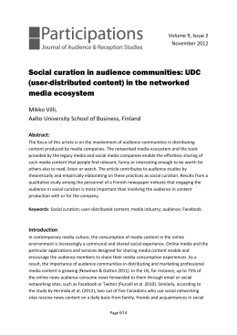 Social curation in audience communities: UDC (user