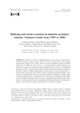Bullying and social exclusion in Spanish secondary schools