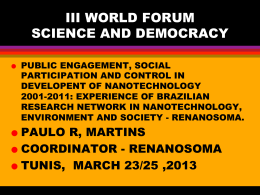 III WORLD FORUM SCIENCE AND DEMOCRACY