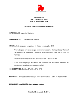 RESOLUÇÃO 146º COSU BRASILIA-DF 27 A 30 AGOSTO DE 2014