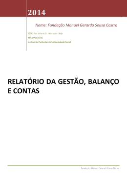 Relatório da gestão, Balanço e Contas