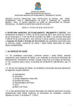 Edital nº 16/2015 - Prefeitura de Aracaju